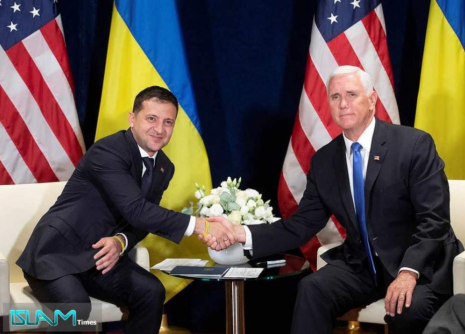 Ukrainian President Volodymyr Zelenskiy attends a meeting with US Vice President Mike Pence in Warsaw, Poland September 1, 2019.