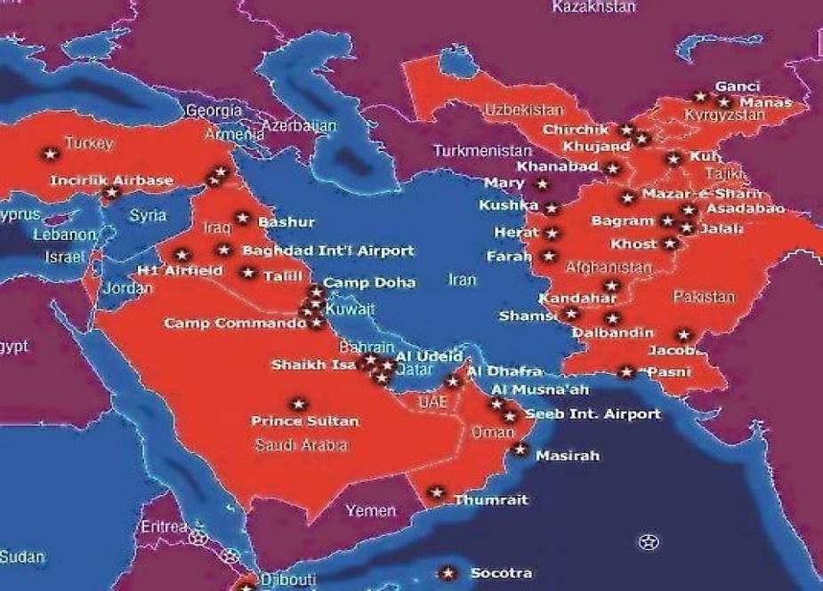 وسطی ایشیاء کے مسلم ممالک میں موجود امریکی و غیر ملکی فوجی اڈوں پر ایک نظر