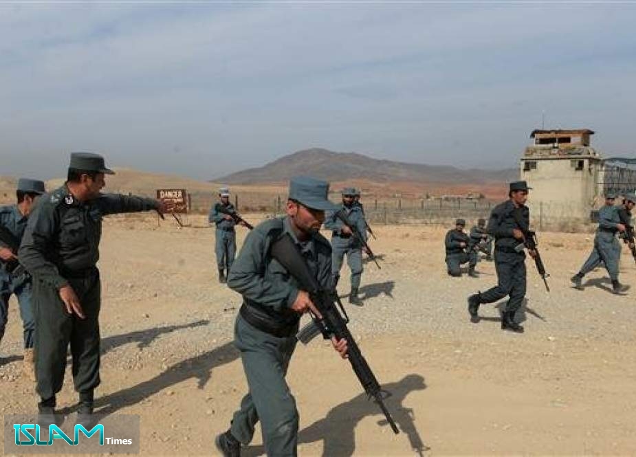 In this photo taken on November 21, 2018, Afghan policemen display their skills at a police training center on the outskirts of Jalalabad in Nangarhar province.
