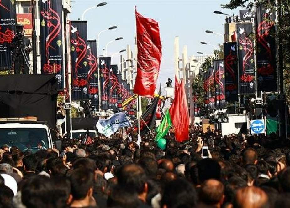 Large crowds attend Muharram processions across Iranian cities to commemorate Imam Hussein and his companions who were martyred in the Battle of Karbala in 680 AD.jpg