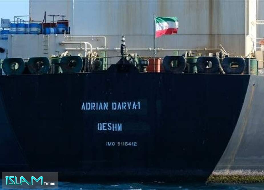 In this file photo taken on August 18, 2019 an Iranian flag flutters on board the Adrian Darya oil tanker, formerly known as Grace 1, off the coast of Gibraltar.