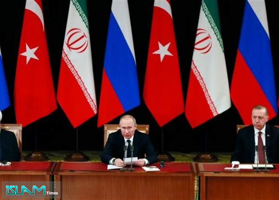 Iranian President Hassan Rouhani, Russian President Vladimir Putin, and Turkish President Recep Tayyip Erdogan