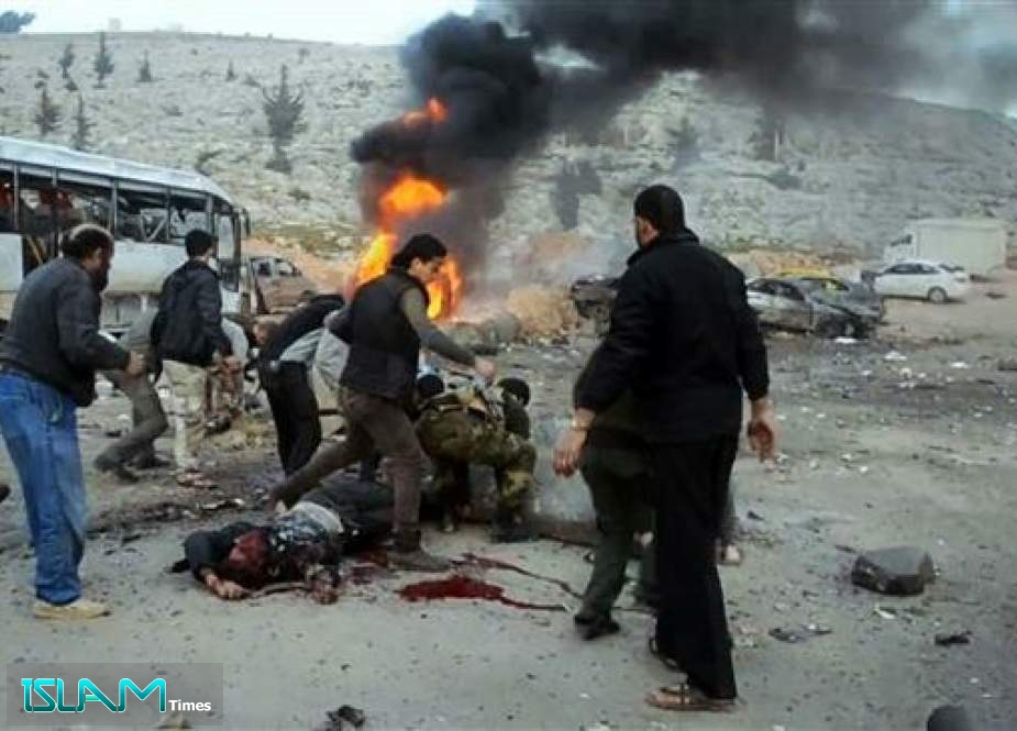 GRAPHIC CONTENT This file photo taken on January 20, 2014 shows the scene of a double suicide car bombing at the Bab al-Hawa border post between Syria and Turkey which killed at least 16 people and wounded 20 more.