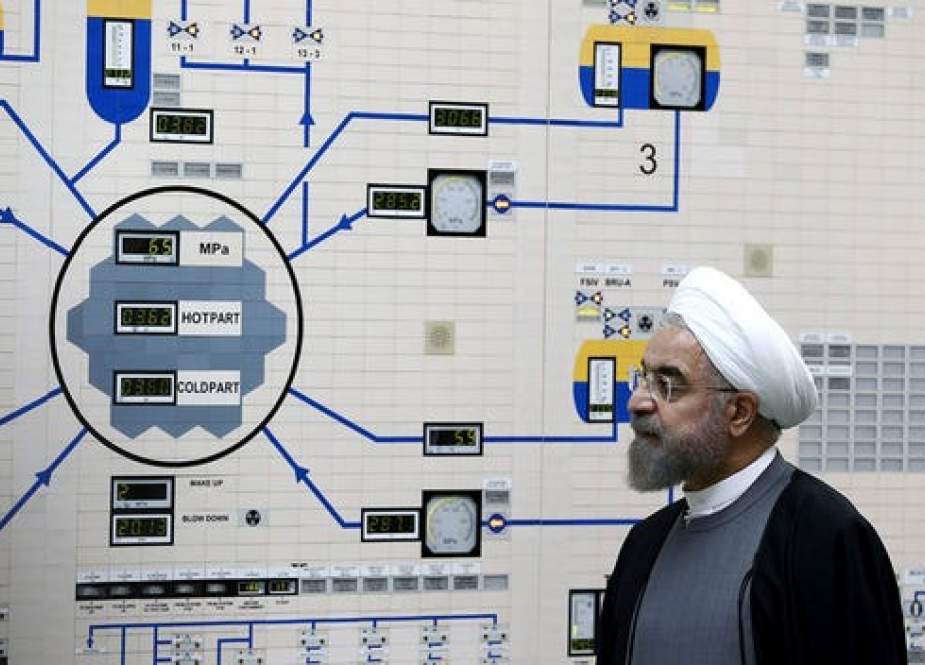Iranian President Hassan Rouhani visits the Bushehr nuclear power plant just outside of Bushehr, Iran. (Photo: Mohammad Berno/Iranian President