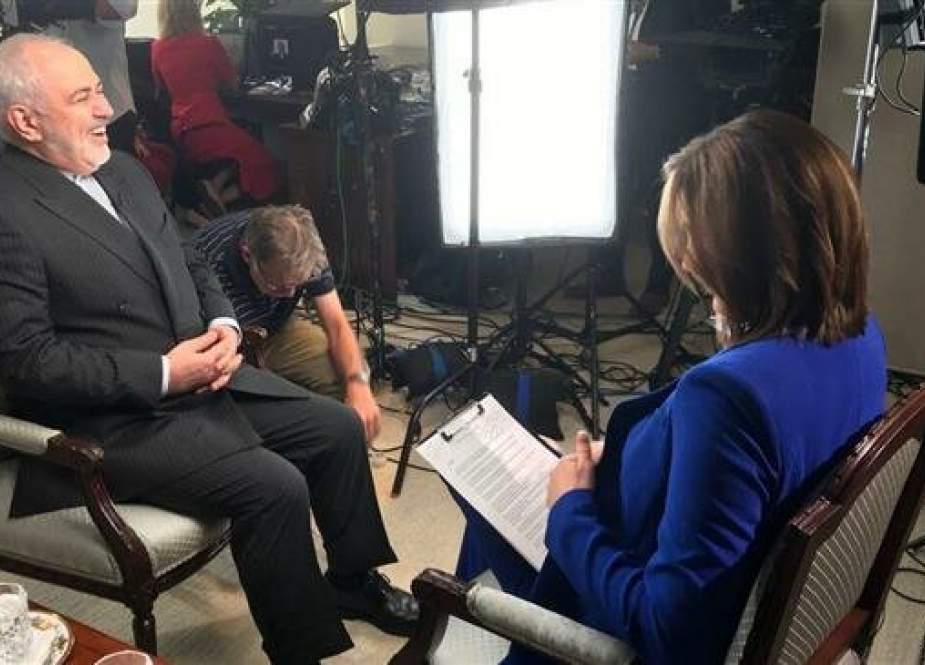 Iranian Foreign Minister Mohammad Javad Zarif speaking to Margaret Brennan of the CBS News.jpg