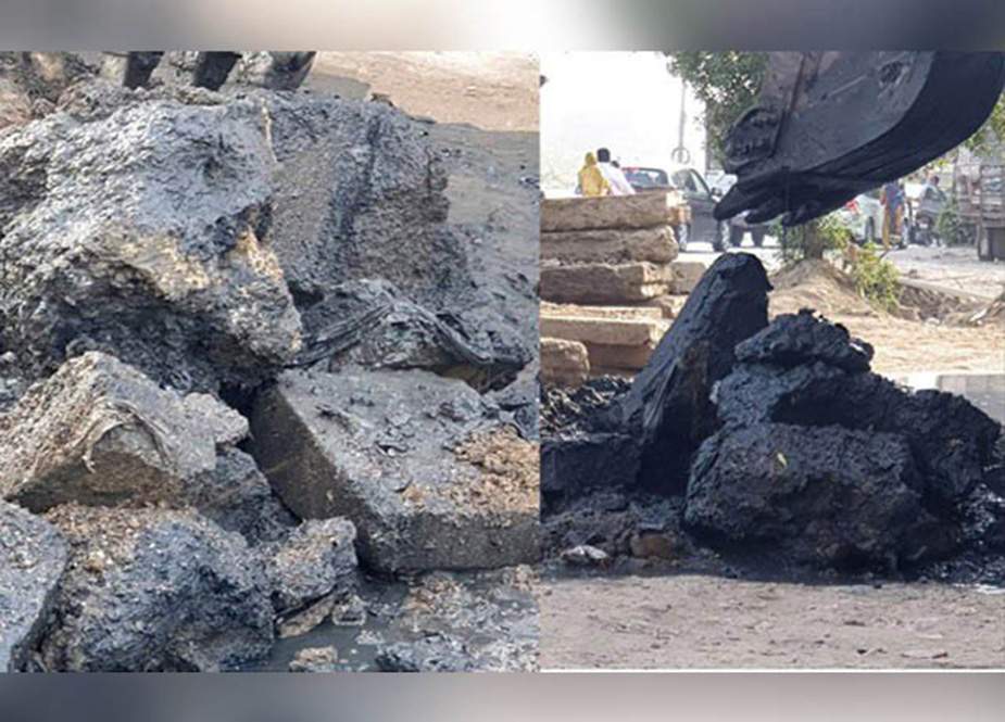 کراچی، ملیر میں چار دن کی کوششوں کے بعد گٹر لائن سے بھاری پتھر برآمد