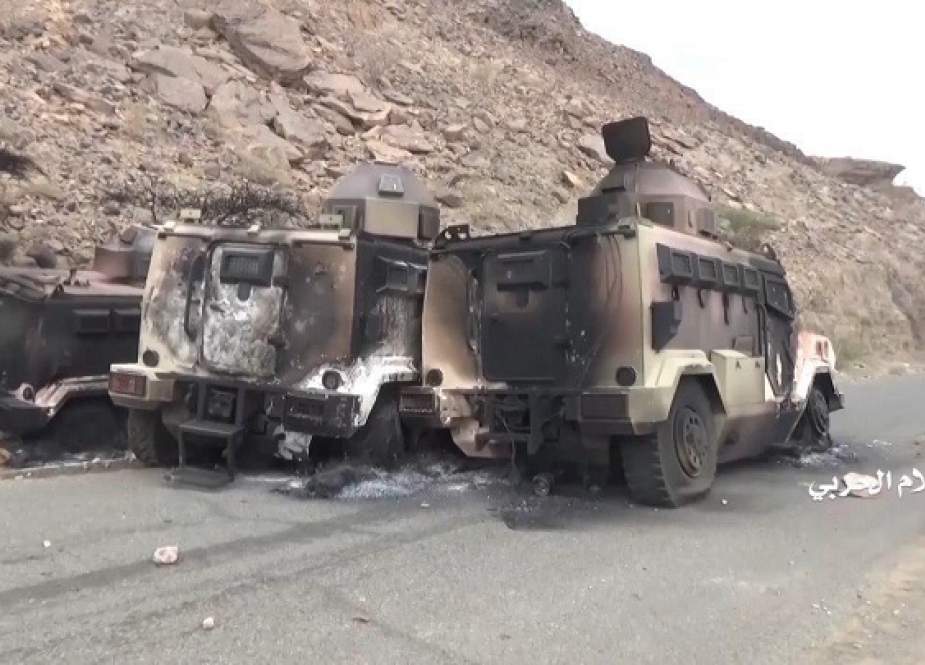 Kendaraan perang Saudi hancur di Yaman (al-Masirah)