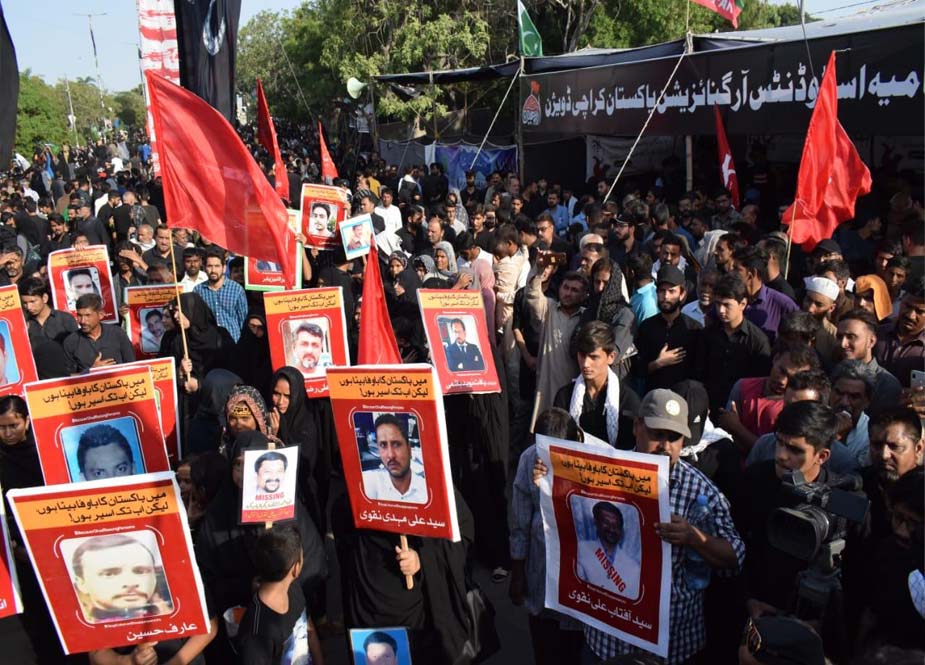 کراچی میں جوائنٹ ایکشن کمیٹی فار شیعہ مسنگ پرسنز کے تحت شیعہ لاپتہ افراد کی بازیابی کیلئے احتجاج