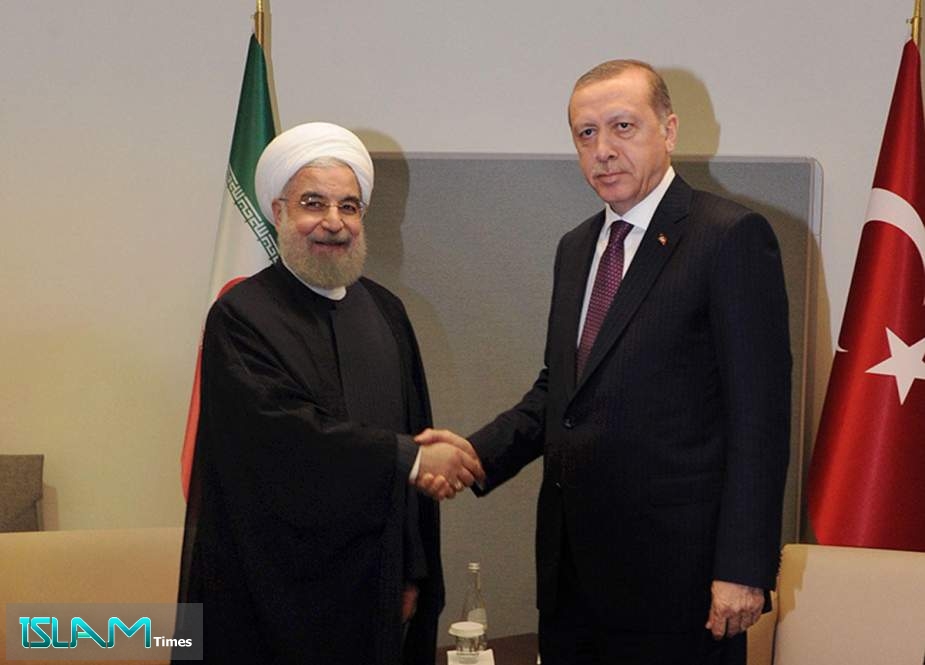 Iranian President Hasan Rouhani during his meeting with his Turkish counterpart Recep Tayyip Erdogan