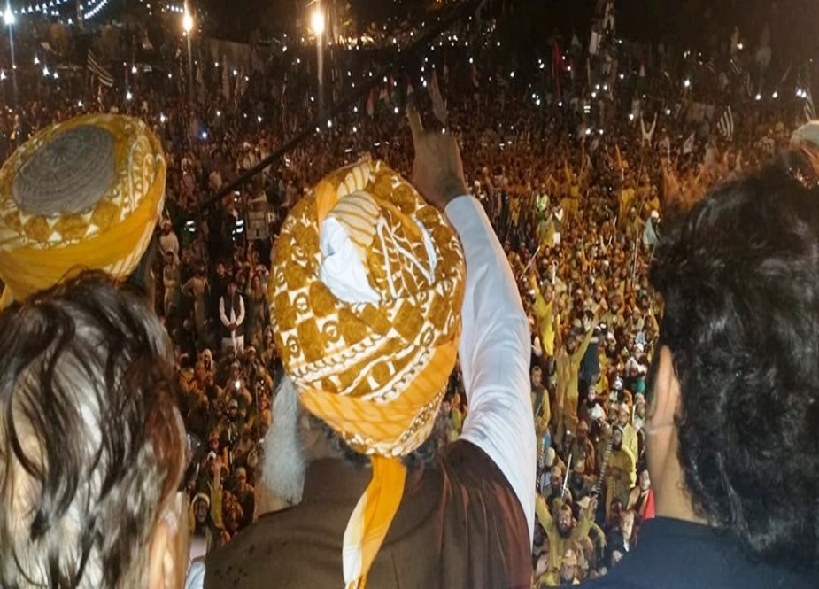 پشاور موڑ اسلام آباد میں مولانا فضل الرحمان کے آزادی مارچ کے مناظر