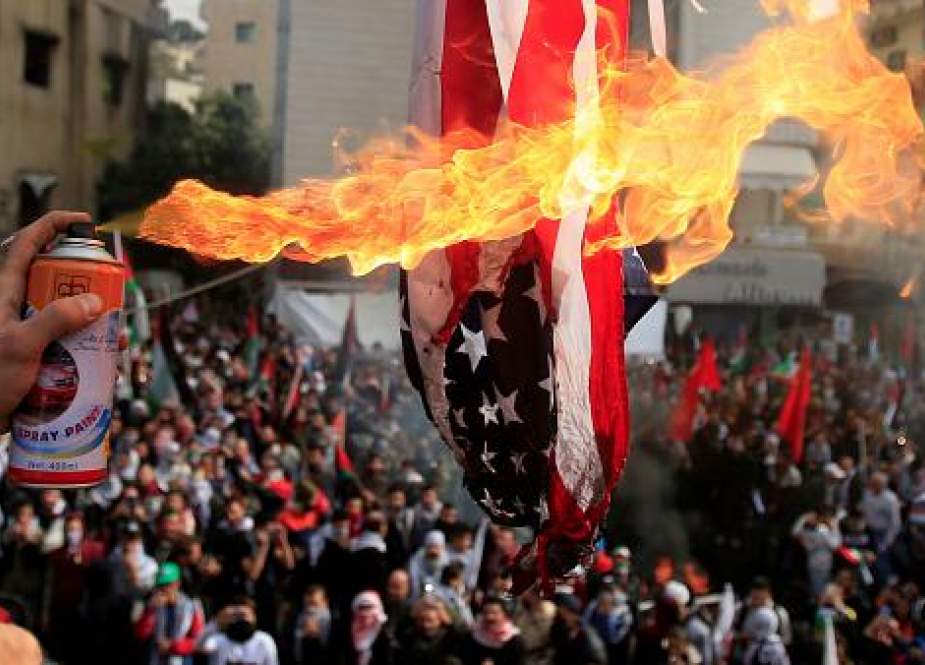 Lebanese Burn US and Israeli Flags near US Embassy in Awkar.jpg