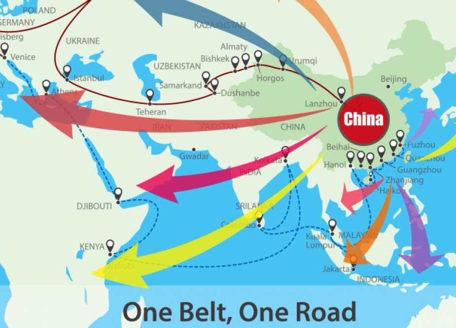Peta jalur Belt Road Initiative (BRI) China, (Geopolitik)