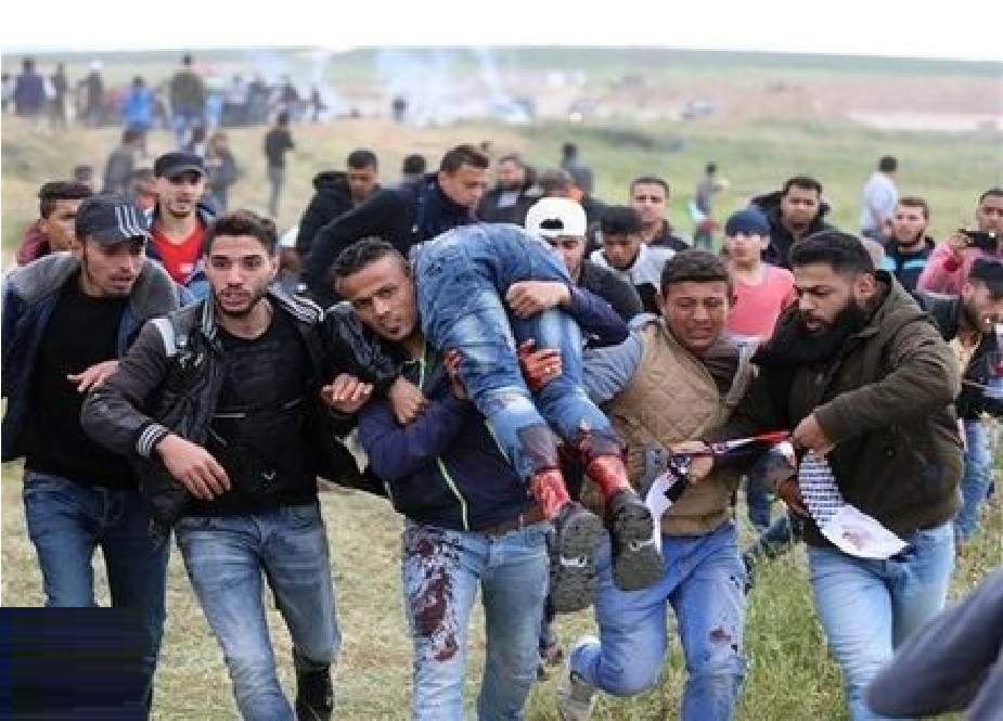 غزہ، احتجاجی مظاہرین پر غاصب صیہونی فوجیوں کی اندھا دھند فائرنگ، 27 زخمی