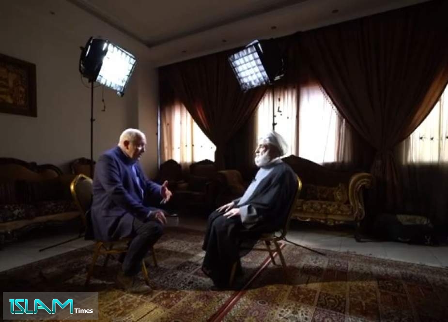 Hezbollah Deputy Chief Sheikh Naim Qassem during an interview with the BBC