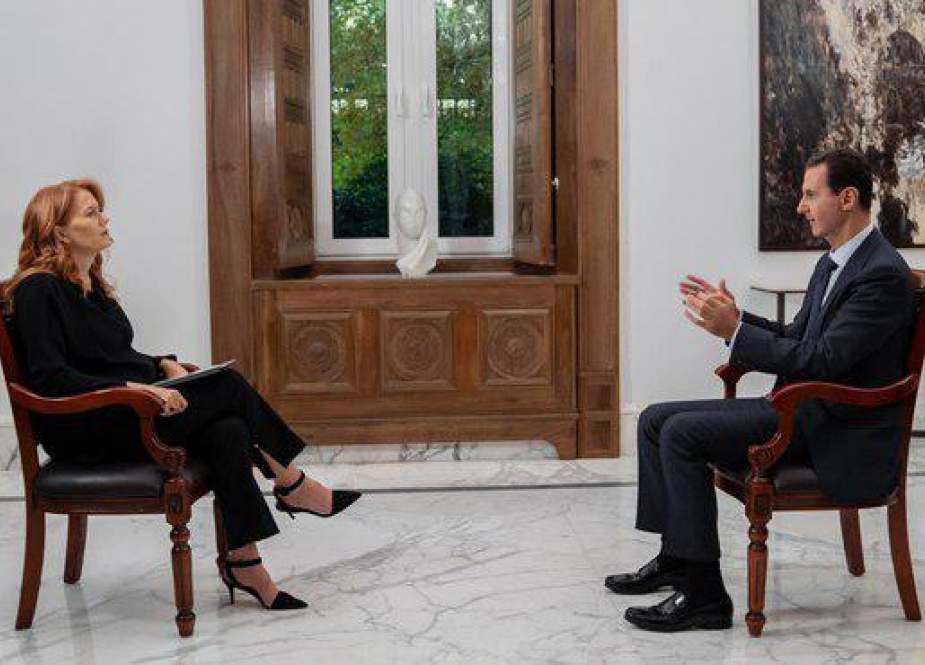 Bashar Assad taked to Italy’s Rai News 24.jpg