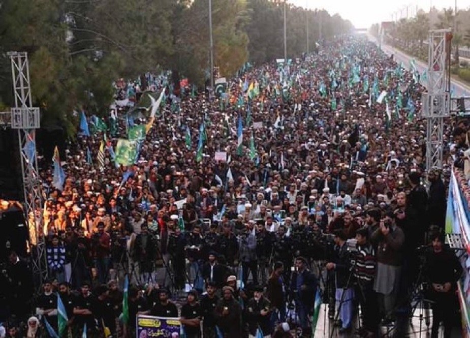 اسلام آباد میں جماعت اسلامی کے کشمیر مارچ کی تصویری جھلکیاں