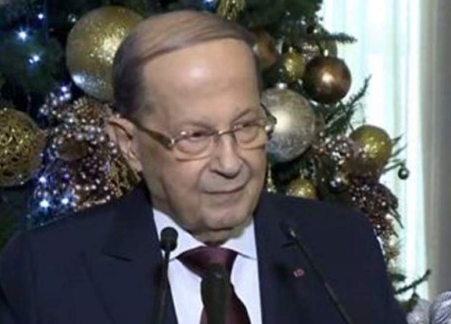 Lebanese President Aoun delivering Christmas message.jpg
