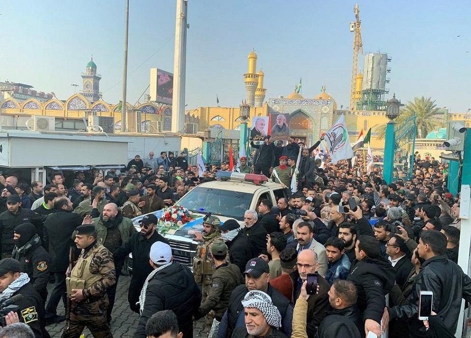 بغداد، شہید سردار قاسم سلیمانی اور ان کے ساتھیوں کا نماز جنازہ