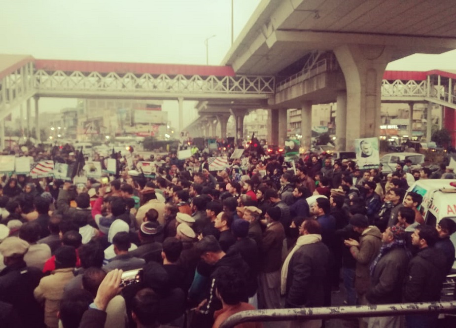 لیاقت باغ راولپنڈی، امریکہ کیخلاف آئی ڈی سی کا احتجاجی مظاہرہ