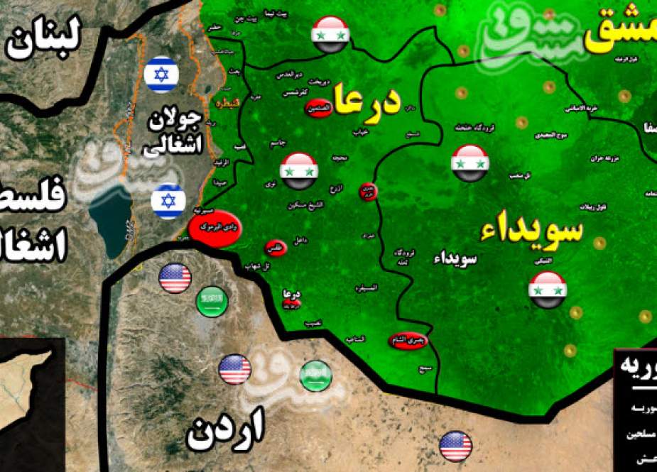 در جنوب سوریه چه می‌گذرد؟ حمایت سازمان اطلاعات اردن از عناصر مخفی تروریست + نقشه میدانی