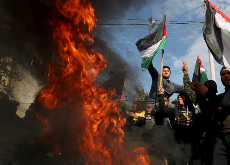 Palestinians protest against Midle East peace plan