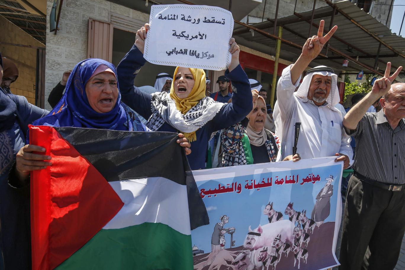 ٹرمپ کے مشرق وسطیٰ منصوبے کے خلاف فلسطینیوں کا احتجاج