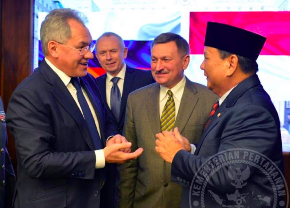 Menhan Prabowo Subianto lakukan pertemuan dengan Menhan Rusia Sergei Shoigu (kiri). Foto: Dok.Kemenhan RI/Medcom