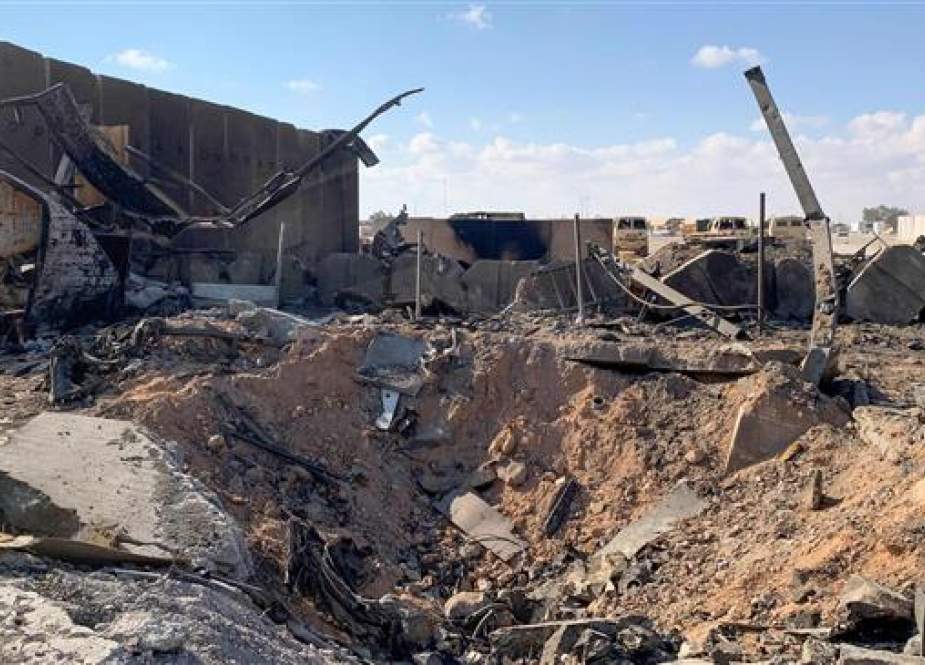 Damage at Ain al-Assad military airbase housing US and other foreign troops in the province of Anbar, Iraq.jpg