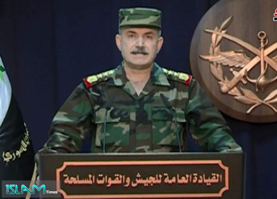 Spokesman of Syrian Army and Armed Forces General Command during press conference (Monday, February 17, 2020).