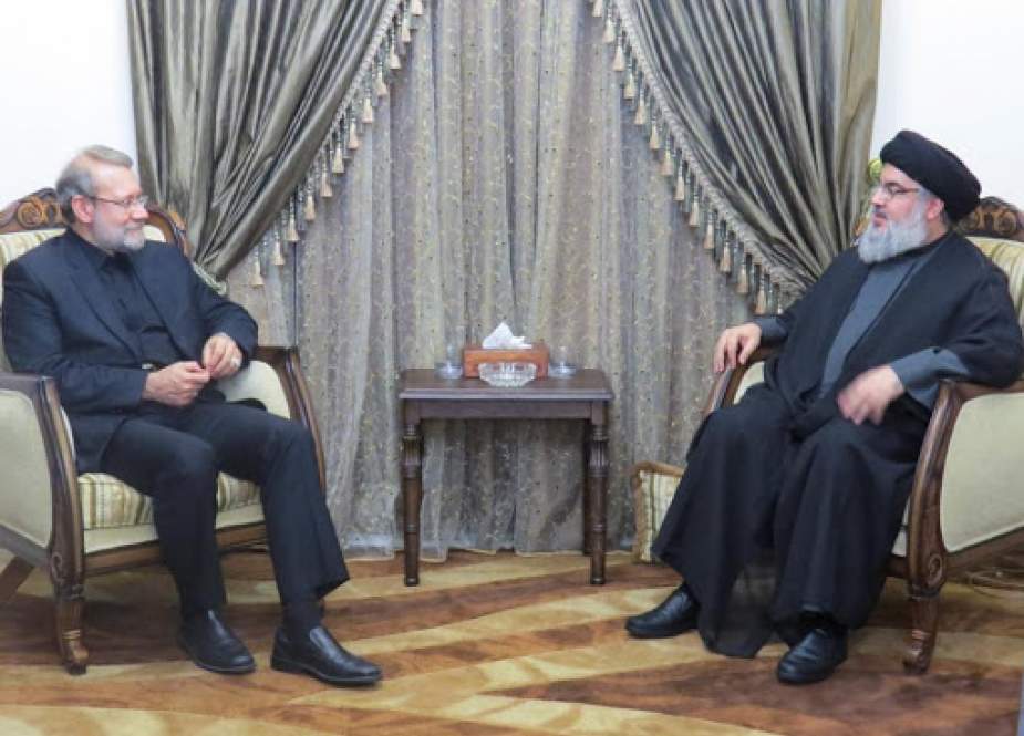 Hezbollah Secretary General Sayyed Hasan Nasrallah and Iran’s Parliament Speaker Ali Larijani.jpg