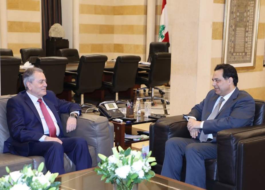 Hassan Diab, Lebanese Prime Minister welcomed Syria’s Ambassador to Lebanon, Ali Abdel Karim Ali.jpg