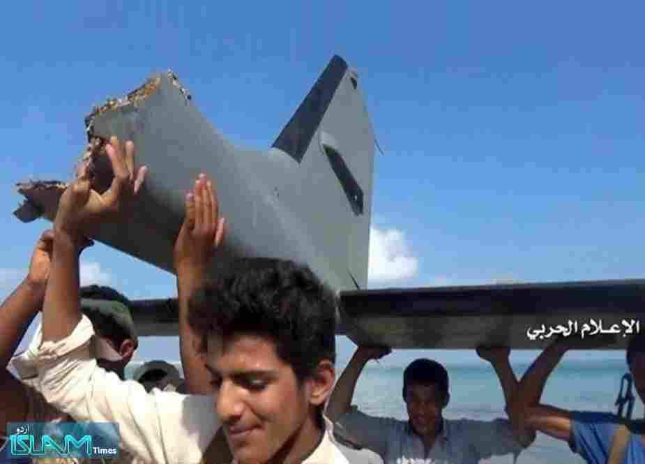 یمن، دفاعی فورسز نے جارح سعودی اتحاد کا ایک اور پیشرفتہ جاسوس طیارہ مار گرایا