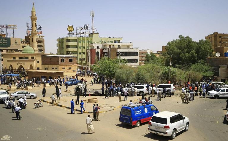 The site of an assassination attempt against Sudan's Prime Minister Abdalla Hamdok, who survived the attack with explosives unharmed, in the capital Khartoum. AFP