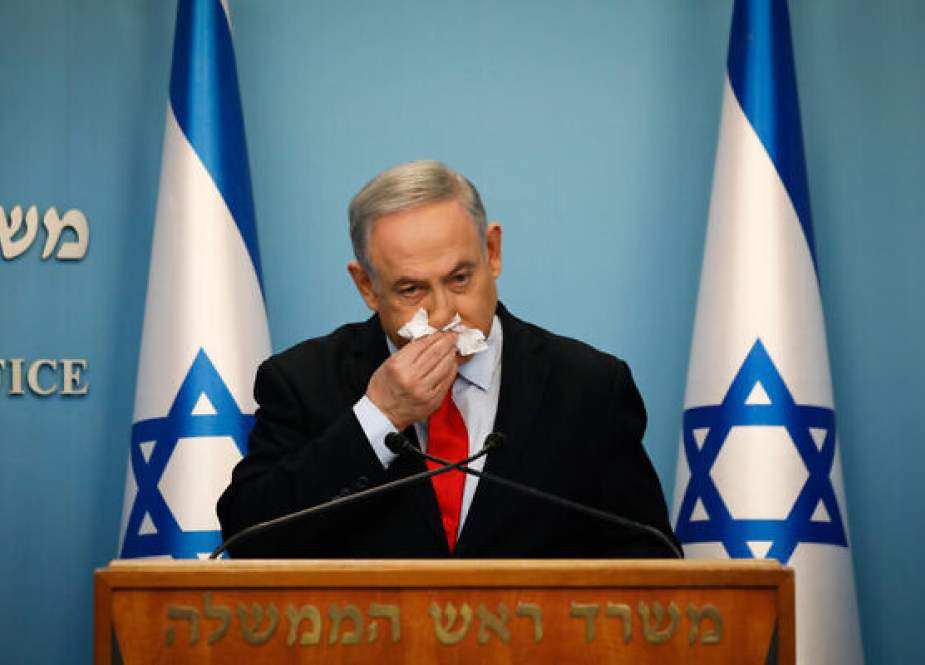 Israeli Prime Minister Benjamin Netanyahu during a press conference on coronavirus in Al-Quds (Jerusalem).jpg