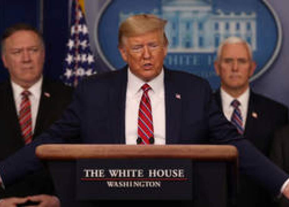 US President Donald Trump addresses the coronavirus response at the White House in Washington.JPG