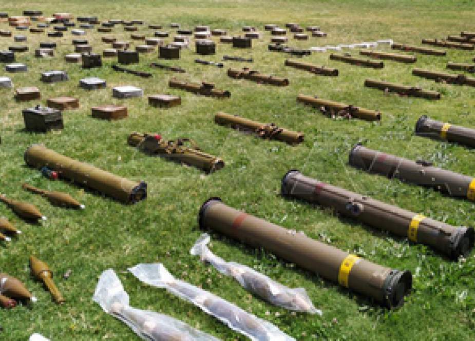 Syrian authorities seizes major stock of arms and ammunition used by foreign-backed terrorists.png