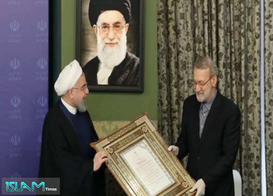 روحاني مخاطبا لاريجاني: أشكركم على دعمكم وتضامنكم مع الحكومة