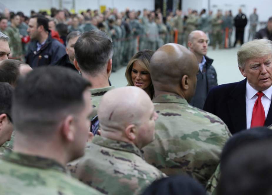 US President Donald Trump and first lady Melania Trump greet U.S. troops at Ramstein Air Force Base in Germany.JPG