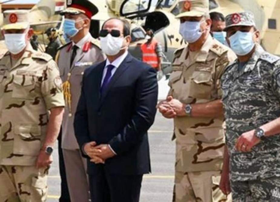 Egyptian President Abdel-Fattah El-Sisi is seen during his inspection tour of Egypt