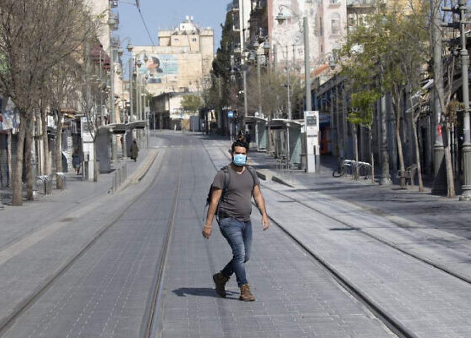Israeli man in an empty street in occupied Al-Quds (Jerusalem).jpg