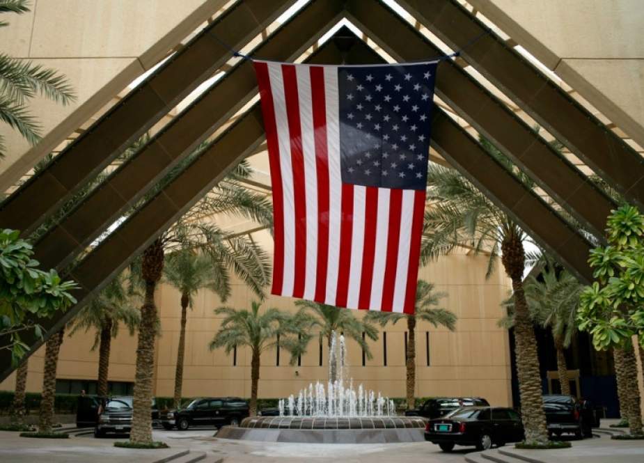 Kedutaan Besar Amerika Serikat (AS) di Arab Saudi dilanda wabah covid-19. Foto: AFP via Medcom