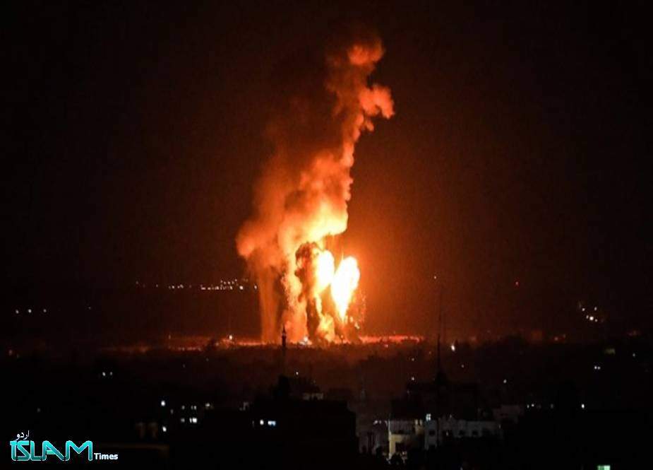 فلسطین، غاصب صیہونی رژیم کا غزہ پر ہوائی حملہ