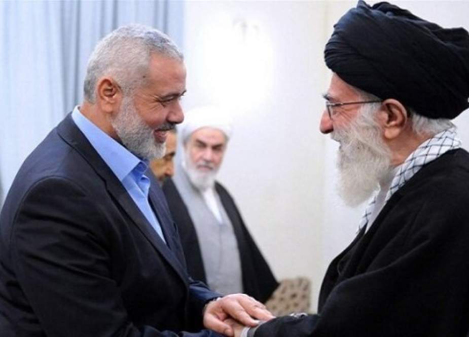 Imam Sayyed Ali Khamenei and Ismail Haniyeh in Tehran.jpg