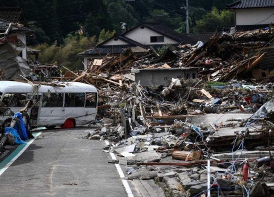 Situasi di Kumamoto, Jepang yang dilanda banjir dan tanah longsor (AFP/CHARLY TRIBALLEAU Via Detik)