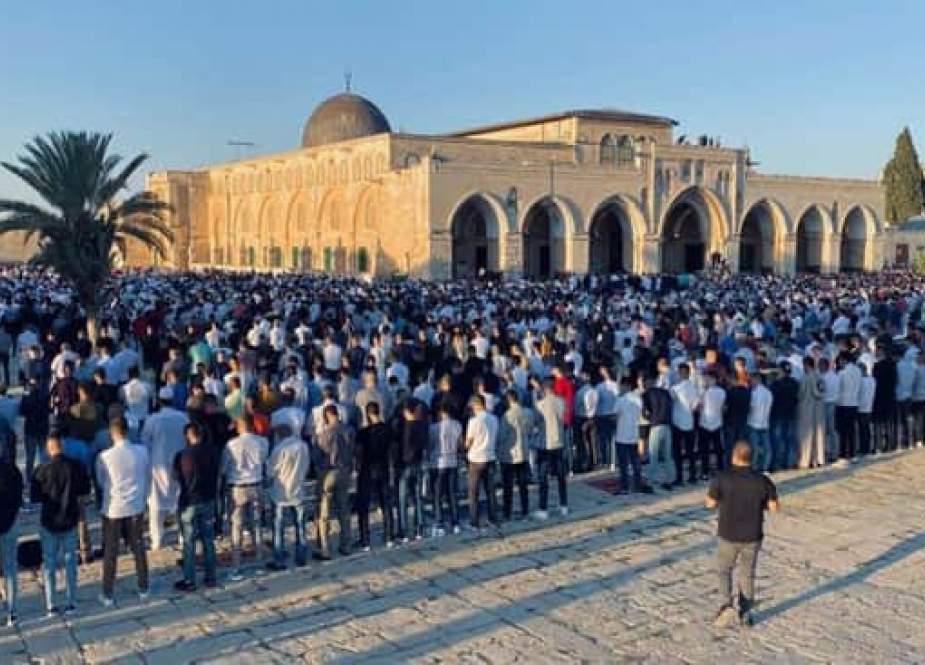 Palestinians performed Eid Al-Adha prayer at Al-Aqsa Mosque.jpeg