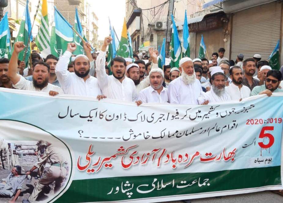 پشاور، یوم استحصال کشمیر کے موقع پر جماعت اسلامی کی احتجاجی ریلی