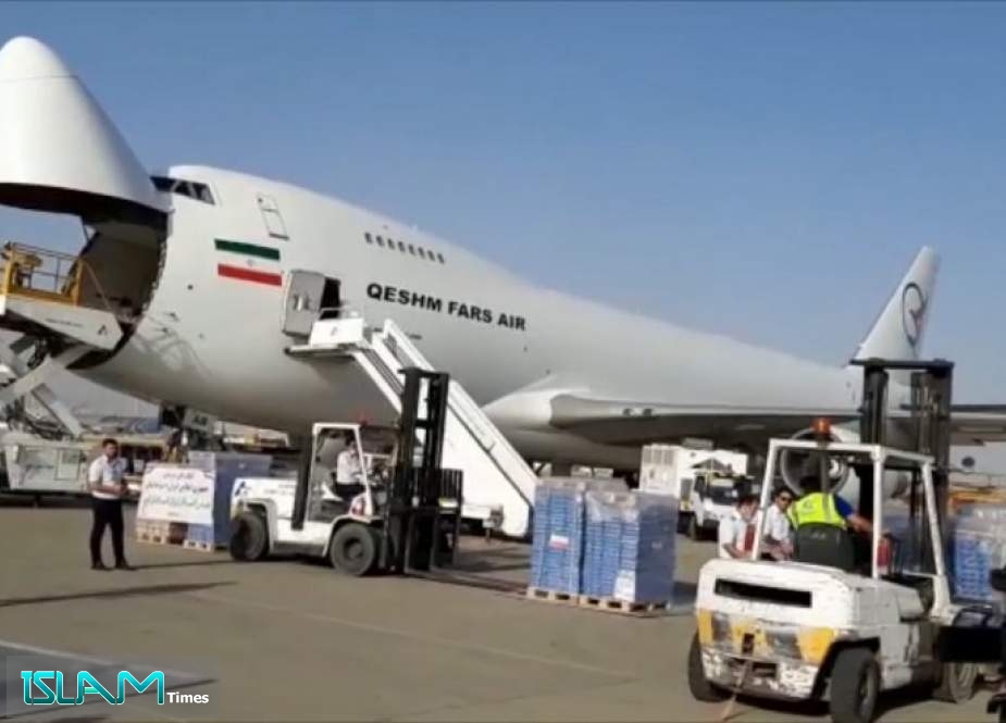 وصول ثالث طائرة ايرانية محملة بالمساعدات الى لبنان