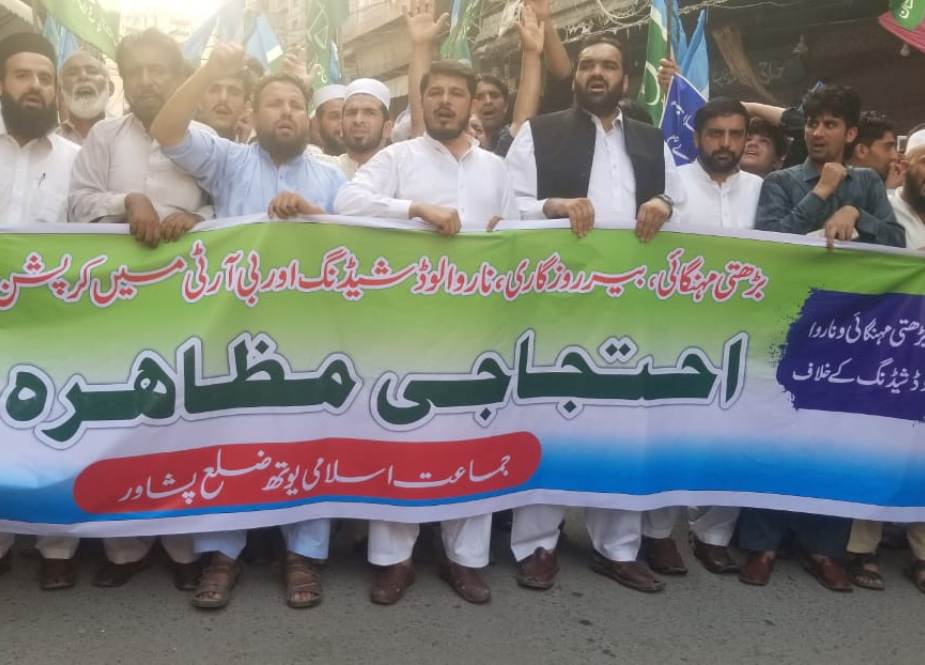پشاور میں جماعت اسلامی کی یکجہتی فلسطین ریلی