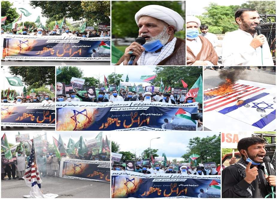 ایم ڈبلیو ایم کی اسلام آباد میں اسرائیل مخالف ریلی، پرچم نذر آتش