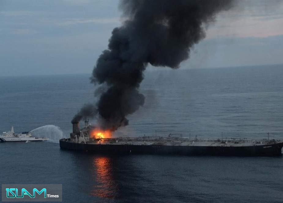 Indian Oil Tanker Catches Fire near Sri Lankan Coast